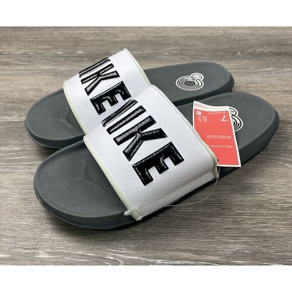 Size 7 NIKE Men's OFFCOART Slide Slipper NEW BLACK WHITE GRAY BQ4639 001 - Picture 1 of 7